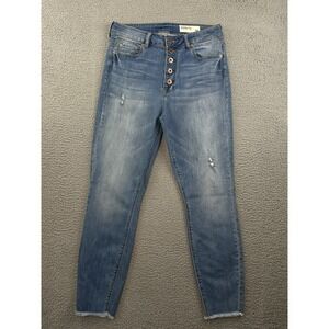 Pistola Exposed Button Fly Raw Hem High Rise Jeans Skinny P6777JFK-PAL Size 30